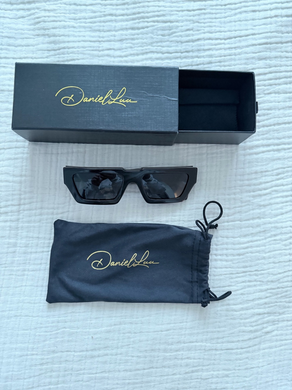Dvniel Luu Sunglasses with Gold Script Logo